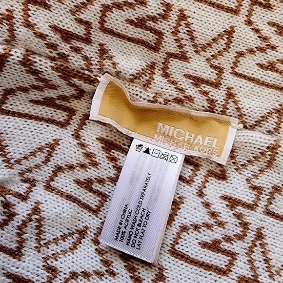 MICHAEL KORS Tan/White Logo Beanie (NWOT) - Picture 4 of 5